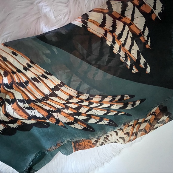 Valentino Owl Graphic Silk Shawl Scarf. - Picture 12 of 16